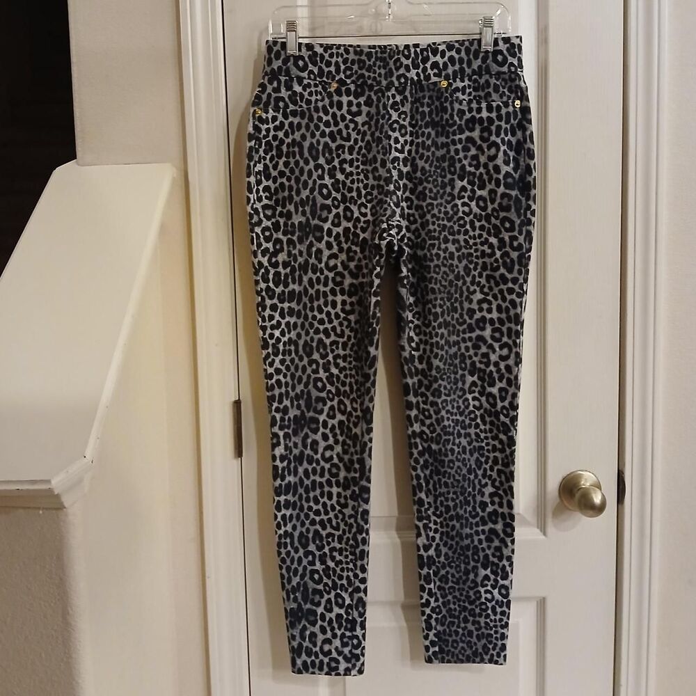 Michael Kors Leopard Cheetah Print Pull On Stretch Jean Leggings Jeggings M